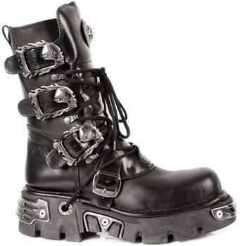 New Rock Leder Sohle 3 Schlösser Schnallen Skulls 391-S1