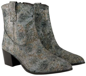 Ulla Popken Leder-Stiefeletten Schlangenlederoptik schwarz