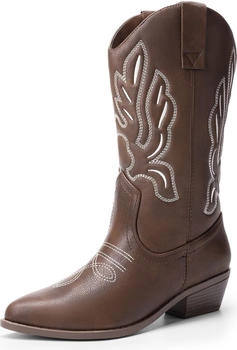 Dream Pairs Cowboystiefel Stickereien braun-pu DWUMMB2419