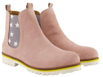 Ulla Popken Stiefel zartes altrosa Chelseaboot Stretcheinsatz