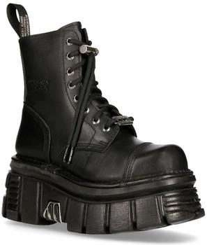New Rock Combat Tower-Stiefel schwarz M-NEWMILI083-S21