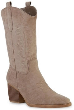VAN HILL 838384 Cowboystiefel Khaki Velours VAN HILL 838384 Cowboystiefel Khaki Velours