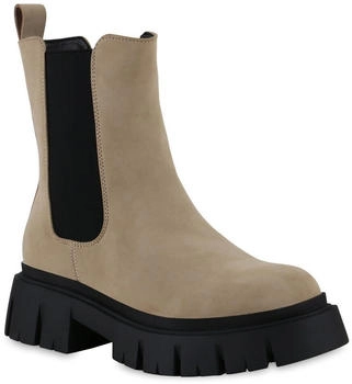 VAN HILL Plateaustiefelette 839534 khaki velours VAN HILL Plateaustiefelette 839534 khaki velours