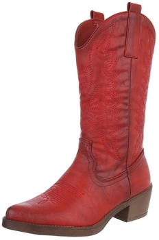 Ital Design Cowboyboots Reißverschluss 1607 rot schwarz