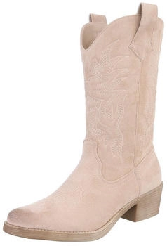Ital Design Cowboyboots Reißverschluss beige