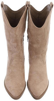 Ital Design Cowboyboots Reißverschluss 1437 hellbraun