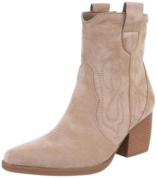 Ital Design Cowboyboots Reißverschluss 1733 hellbraun