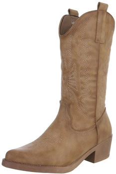 Ital Design Cowboyboots Reißverschluss 7658 hellbraun