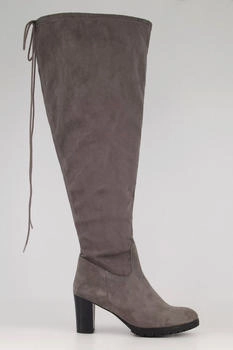 Ulla Popken Overknee Boots XL-Shaft Width H grau