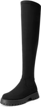 Dream Pairs Classic Over-the-Knee Boots with Side Zipper (SDOB2408W) schwarz wildleder
