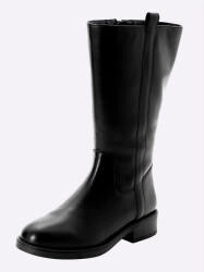 Sheego Wide Shaft Boots with Decorative Buckle schwarz