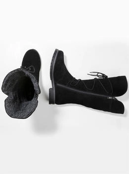 Sheego Wide shaft leather boots with lacing schwarz