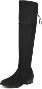 Dream Pairs Knee-high boots with side zipper and back lacing schwarz