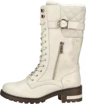 MUSTANG Faux Leather Lace-up Boots cream