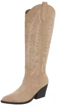 Ital Design Cowboy Boots with Zipper 0267 hellbraun