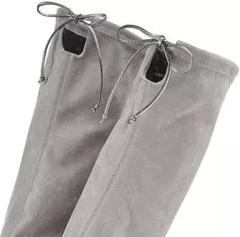 Lascana Overknee Slouchy Boots hellgrau