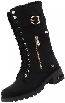 MUSTANG Imitation Leather Lace-up Boots schwarz