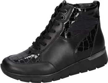 Waldläufer K-RAMONA Lace-Up Boots with Inner Zip, K-Width schwarz
