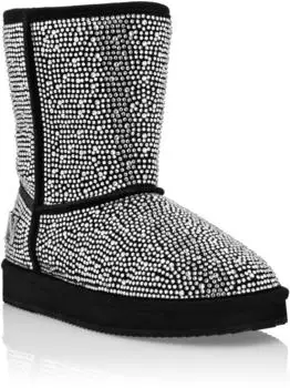 Philipp Plein Embellished Lace-Up Ankle Boot crystal