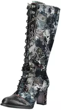 Laura Vita Boots Leather/Textile High-Heel Boots schwarz
