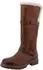 Tom Tailor Winter Boots Block Heel, Knee-High Boots with Faux Fur and Decorative Buckles braun