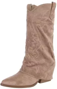 Ital Design Cowboy Boots with Zip 5998 hellbraun