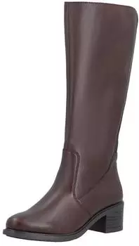 Rieker Classic Boot with Block Heel and Stretch Insert braun