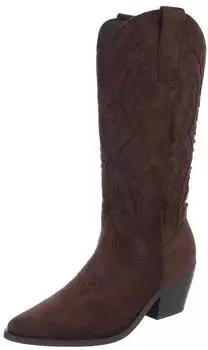Ital Design Cowboy Boots with Zip 9737 braun