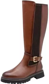 Marco Tozzi Boots, Faux Leather cognac comb