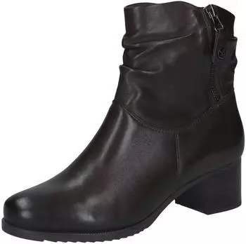 Caprice Block Heel Ankle Boot with Slouchy Shaft Folds dunkelbraun