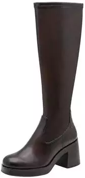 Tamaris Boot Synthetic 1-25526-45 - Zip, TOUCH-IT Footbed, Block Heel 8 cm, ANTIslide Function dunkelbraun
