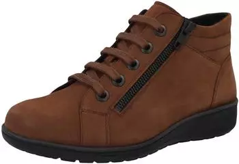 Solidus Kate Leather Zip Boots NUBUK hazel