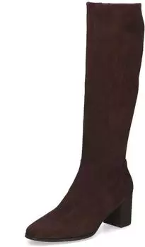 Caprice Block Heel Boot, Knee-High Boot with Stretch Function dunkelbraun