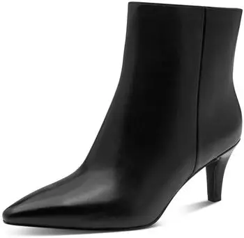 Marco Tozzi Women's Leather Boot with Zip Comfortable schwarz