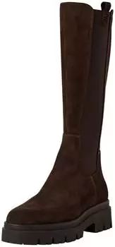 Tamaris Block Heel Boot, Knee-High Boot with Wide Stretch Insert schwarz
