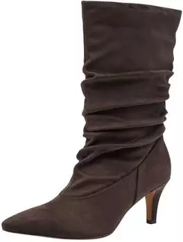 Marco Tozzi Boots Funnel Heel, Short Boots in Slouchy Fold Look mocca