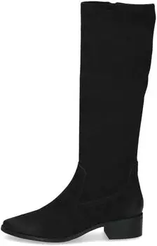 Caprice Boot Block Heel, Knee-High Boot in Pointed Shape, Comfortable Width schwarz