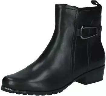 Caprice Boot Heel Leather | 9-25306-47 - Zip, Breathable, Block Heel schwarz
