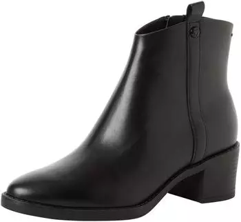 Marco Tozzi Leather Boot with Zip Comfortable schwarz