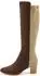 Lascana Tall Shaft Boots with Block Heel in Two-Tone Look braun/beige