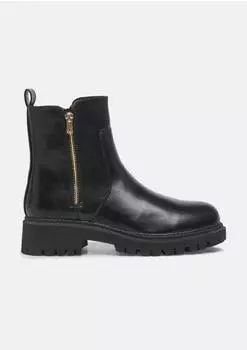 s.Oliver Women's Boots - Leather Look with Decorative Detail schwarz