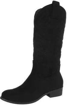Ital Design Damen Cowboyboots mit Reißverschluss 2253 schwarz