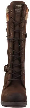 MUSTANG Stiefel Blockabsatz, Schnürstiefel mit Ziereißverschluss und Besatz am Schaft