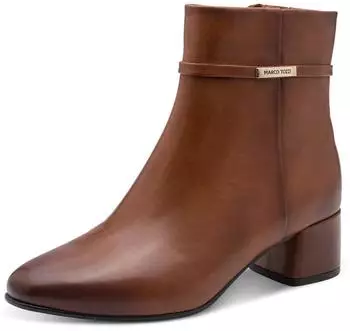 Marco Tozzi Damen Stiefel aus Leder mit Reißverschluss Bequem braun