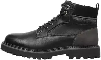 s.Oliver Stiefel im Materialmix mit Profilsohle schwarz