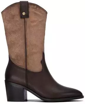 XTI Cowboystiefel Camper Boots Damen - Bequeme und vielseitige Schuhe - Lässige Mode braun