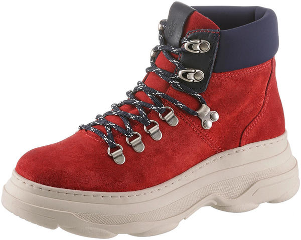 Marc O'Polo Lace-up boot in soft suede (90815336301315) red