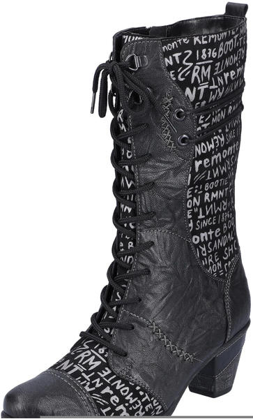 Remonte Dorndorf Schnürstiefel kurzem Schaft schwarz Damen Reißverschlussstiefel metallic