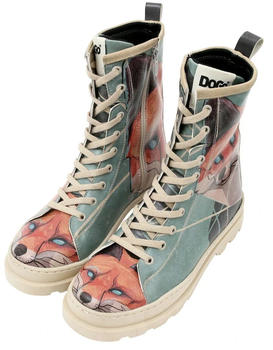 DOGO rot Fox Vegan beige Damen Reißverschlussstiefel natur