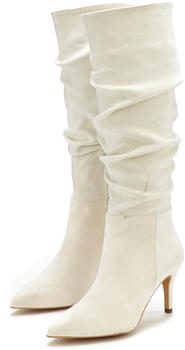 Lascana Slouchy modischer Raffung vegan beige Damen Rei&szlig;verschlussstiefel